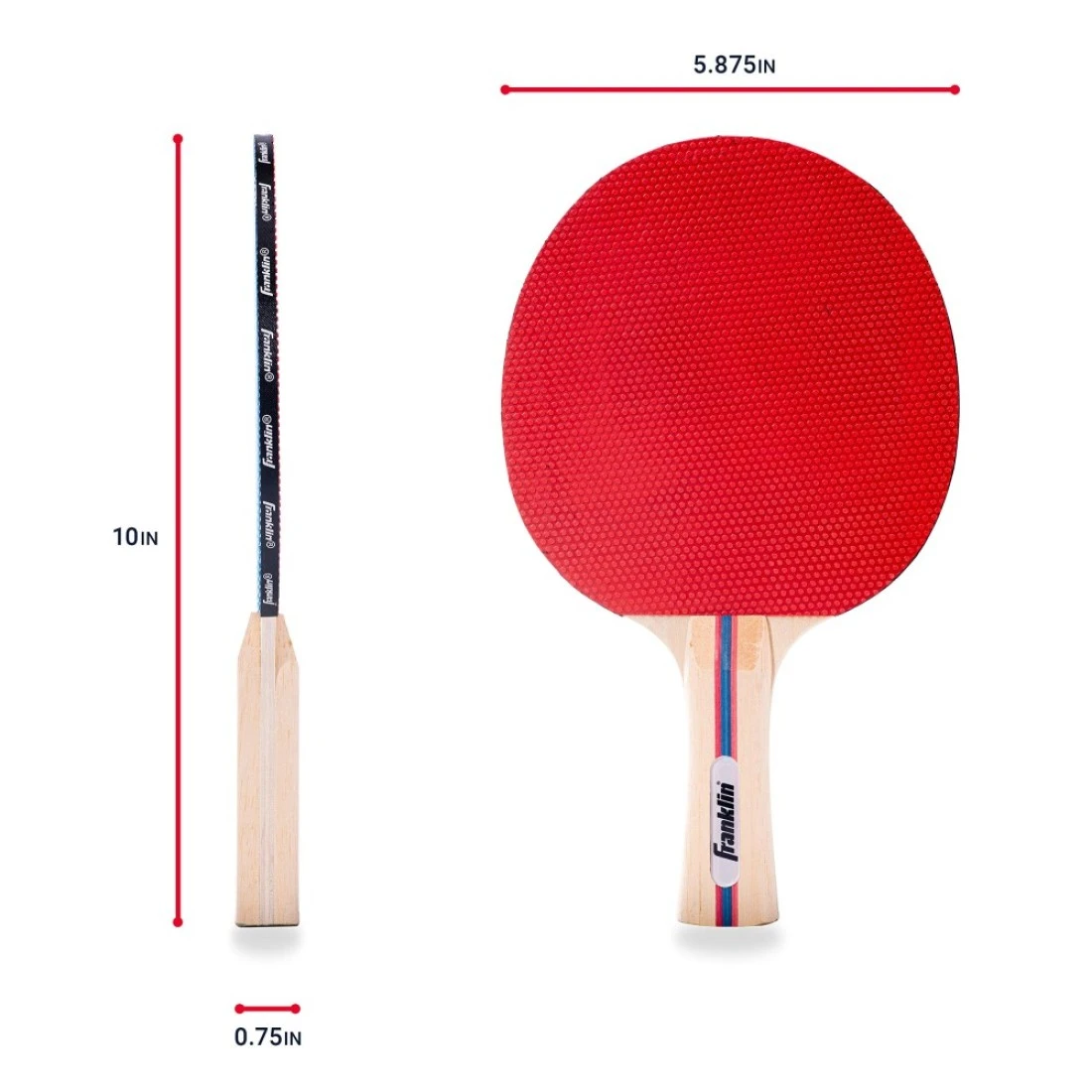 Franklin Sports Ping Pong Paddle Set with Balls 2 Player Table Tennis Paddle Kit with 2 Paddles 3 Balls Included Red Blue