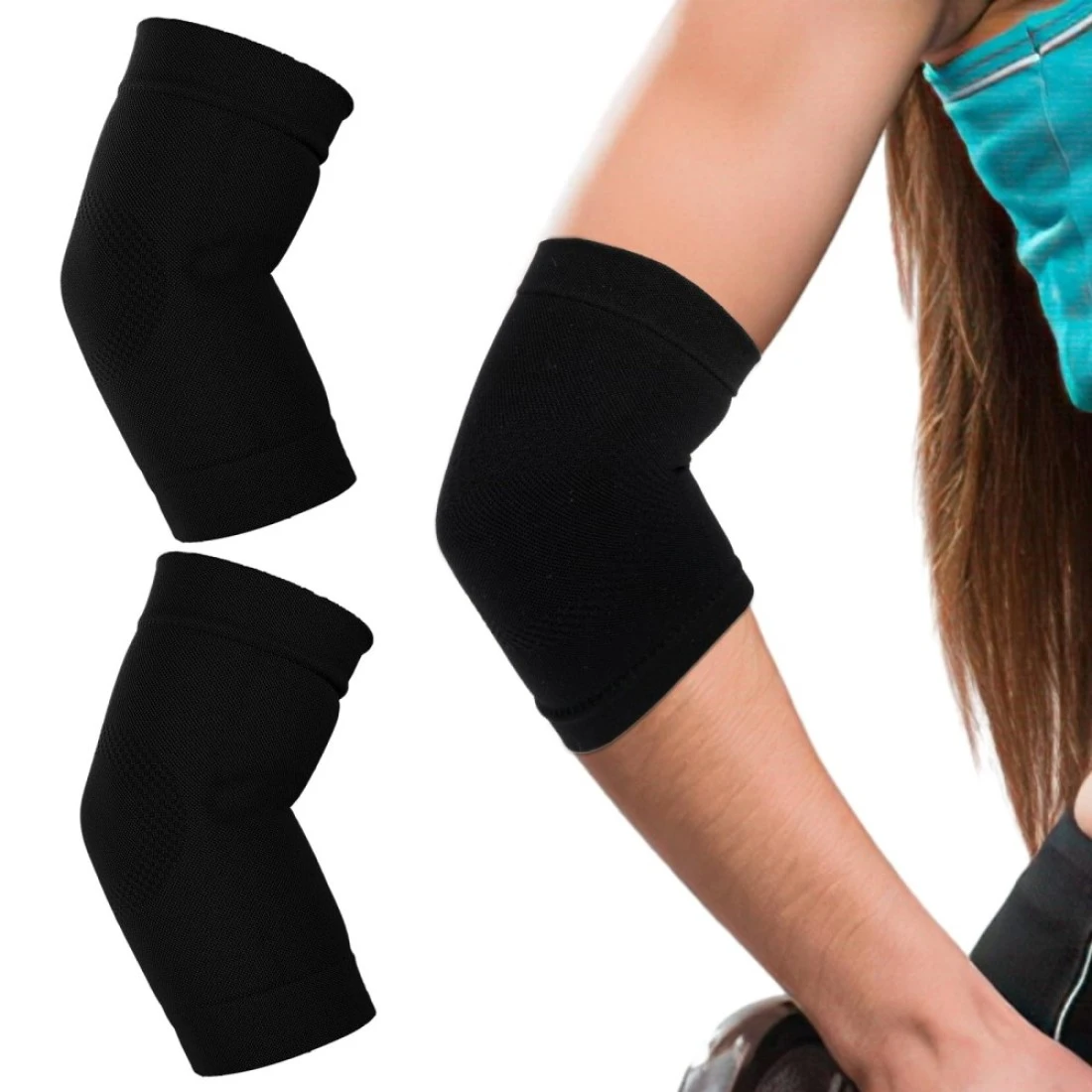 Sibba Elbow Compression Sleeve, 1 Pair Arm Support Elbow Sleeves, Tennis Elbow Compression Support Sleeve, Elbow sleeve for weightlifting, Elbow Pads for Sports Protection And Pain Relief (Black)