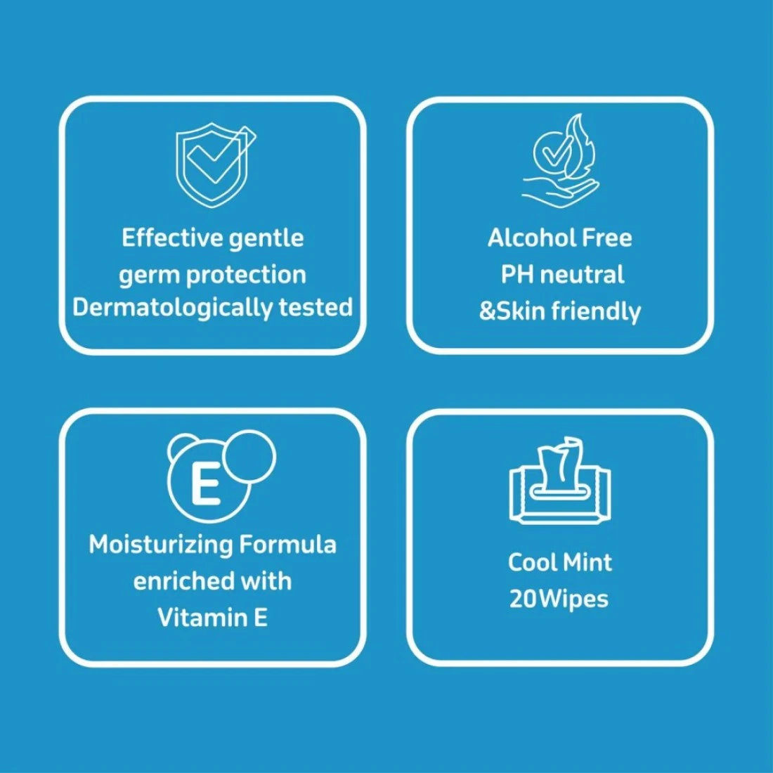 Carrefour Cool Mint Antibacterial Wipes White 20 Wipes