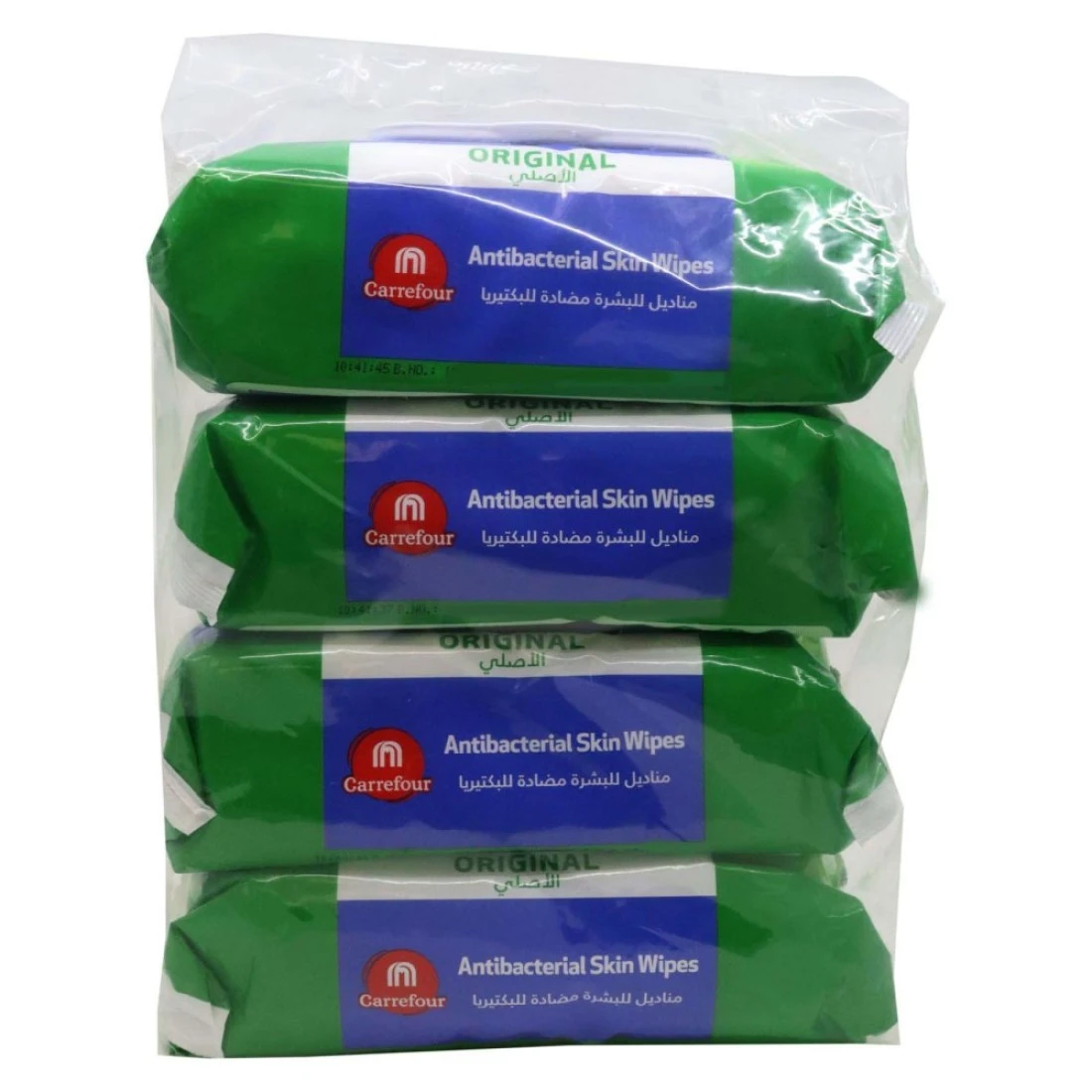 Carrefour Original Antibacterial Skin Wipes White 80 Wipes Pack of 4