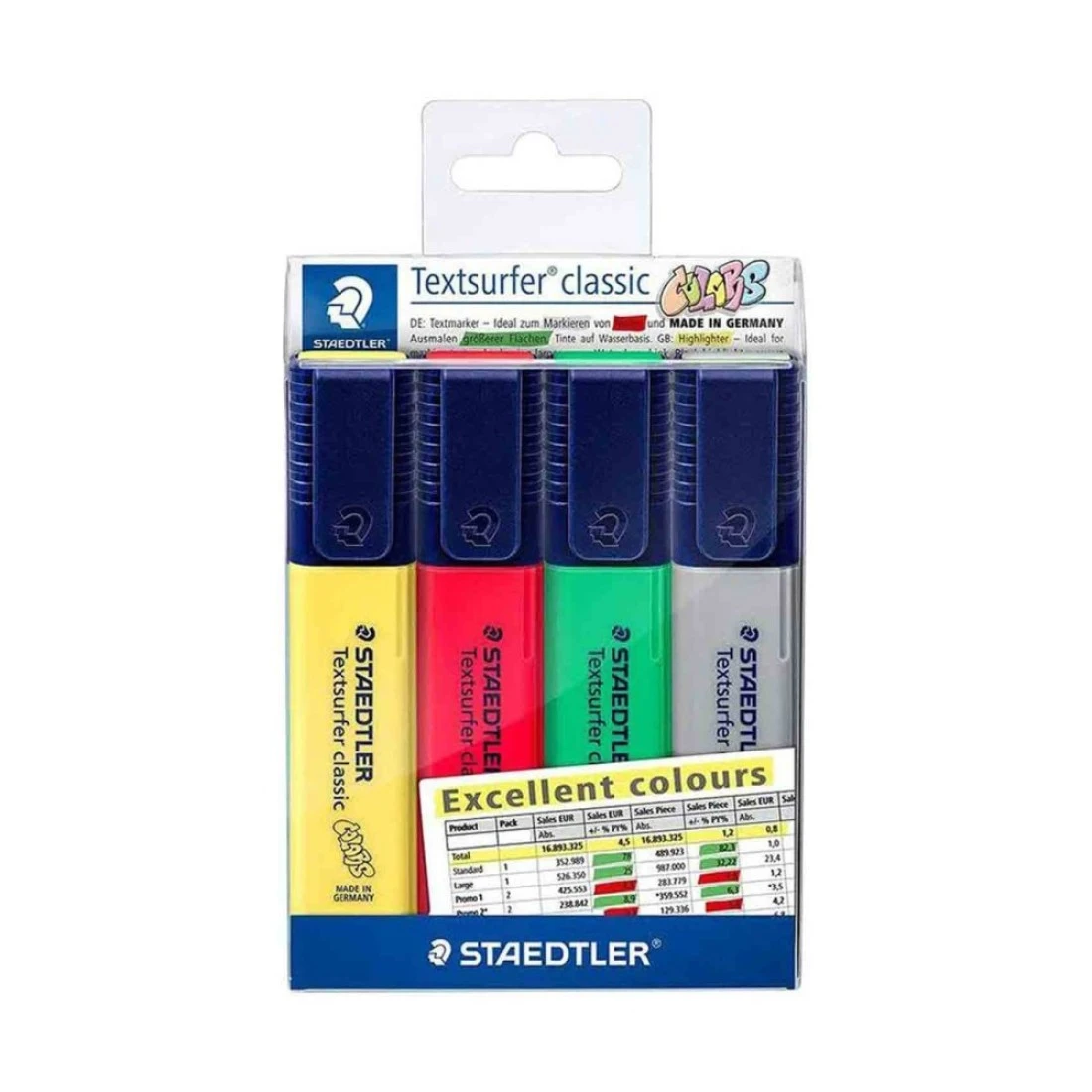 ستيدلر تيكست سيرفر كلاسيك قلم تحديد - متعدد الألوان 4 قطع