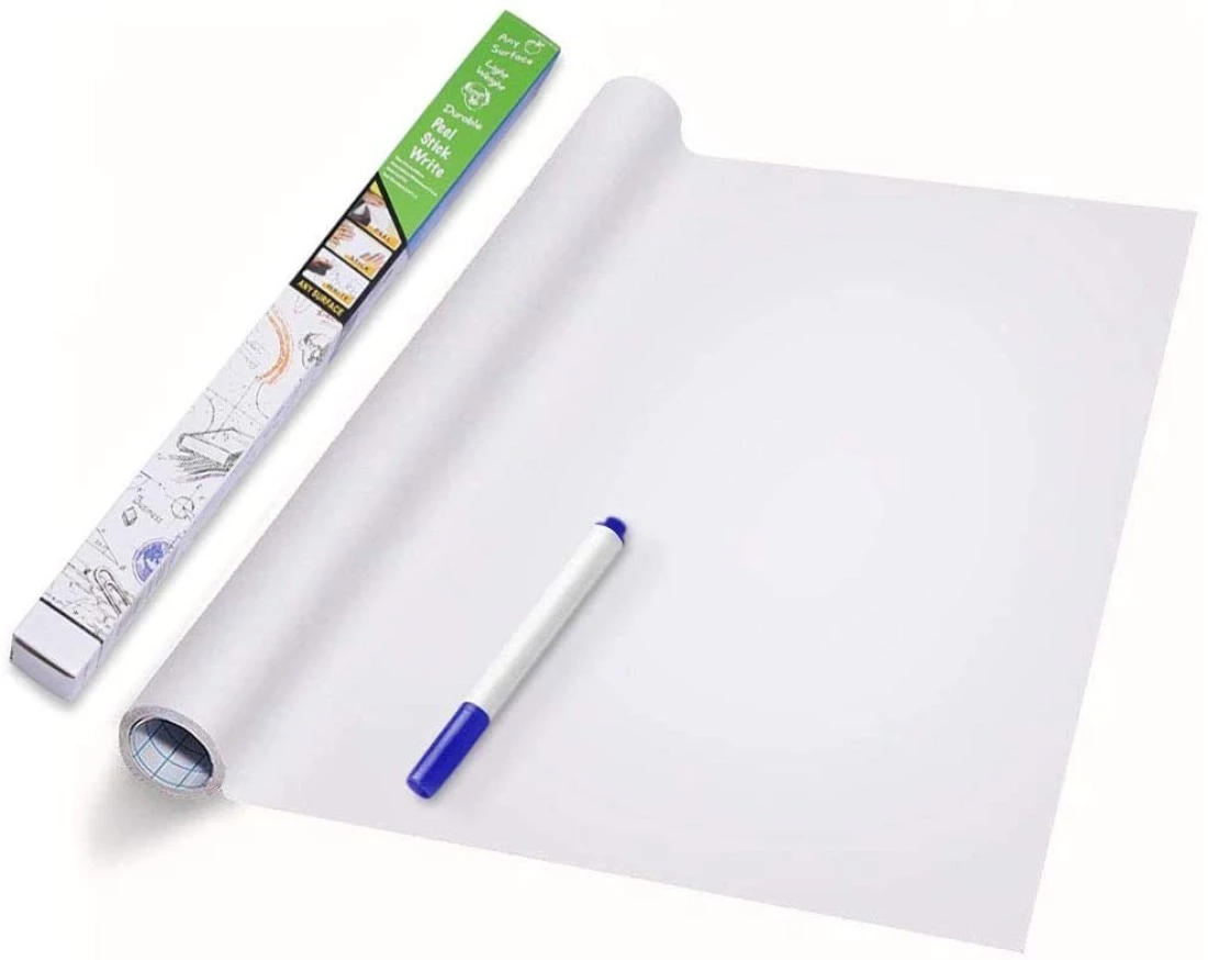 Generic Lependor Self-Adhesive Whiteboard Wall Decal Sticker, 17.7&quot; X 78.7&quot; Extra Large Strong &amp; Durable Dry Erase Wall Paper Message Board Peel Stick, White