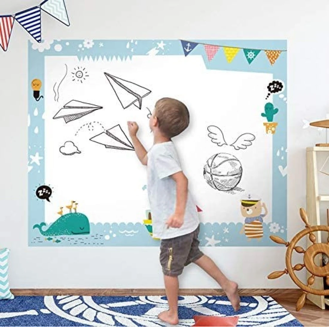 Generic Lependor Self-Adhesive Whiteboard Wall Decal Sticker, 17.7&quot; X 78.7&quot; Extra Large Strong &amp; Durable Dry Erase Wall Paper Message Board Peel Stick, White