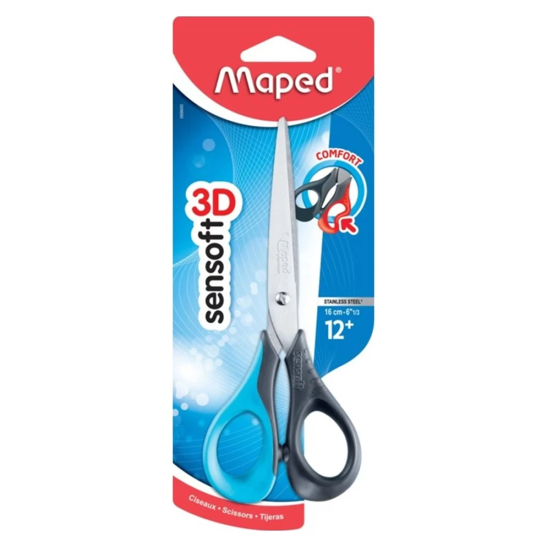 Maped 3D Sensoft Scissors Blister 12 Years and above 16cm