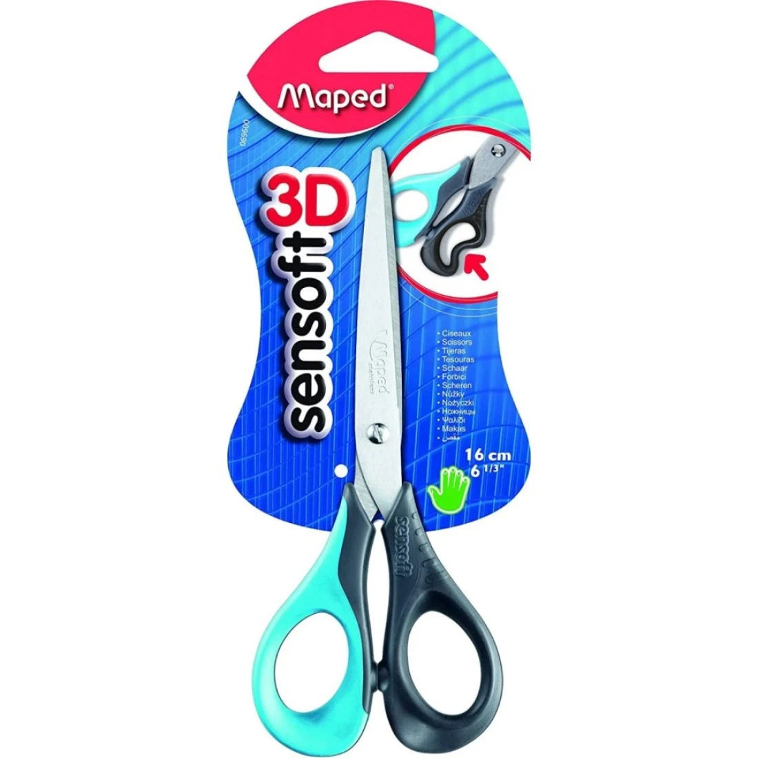 Maped 3D Sensoft Scissors Blister 12 Years and above 16cm