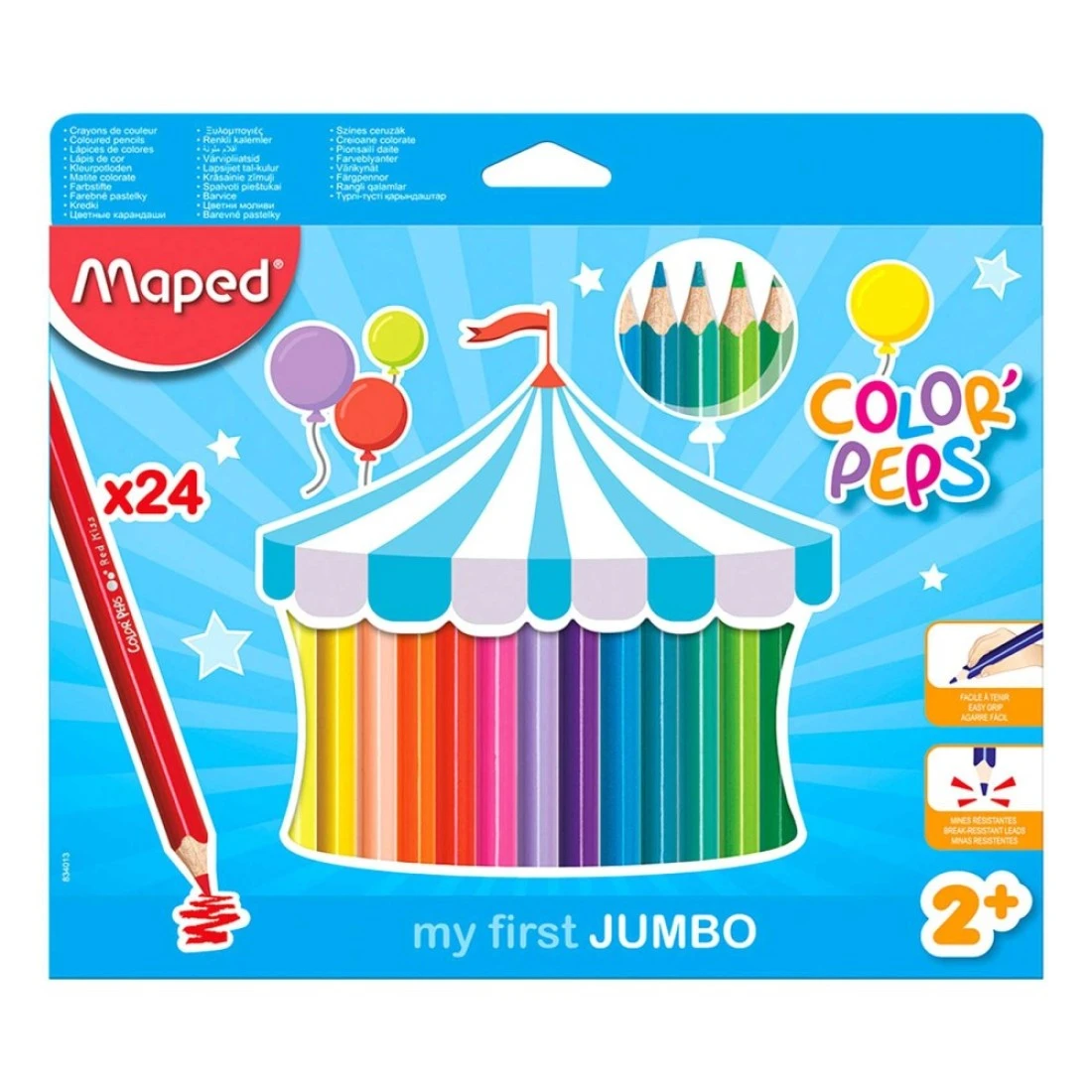 مابد كولور بيبس جامبو ماي فيرست أقلام التلوين كبيرة الحجم مناسب للأطفال من عمر سنتين فما فوق