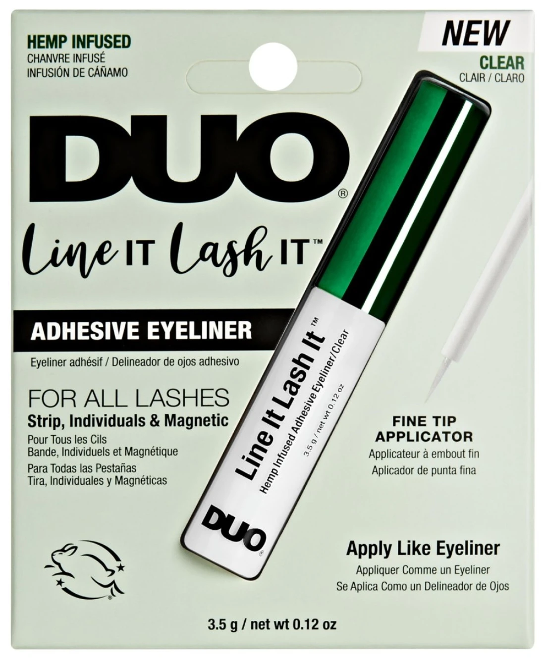 DUO Line It Lash It Clear Lash Adhesive HempInfused Precision Glue Eyeliner for Strip Individuals Magnetic False Eyelashes 012 Oz