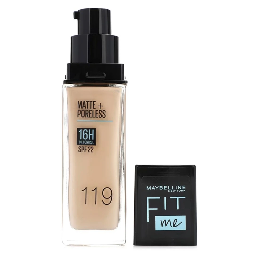 مايبيلين نيويورك فيت مي مات + بورليس كريم أساس سائل مع غطاء المسام و حماية من الشمس أس بي ـأف 22 119 30 ملل