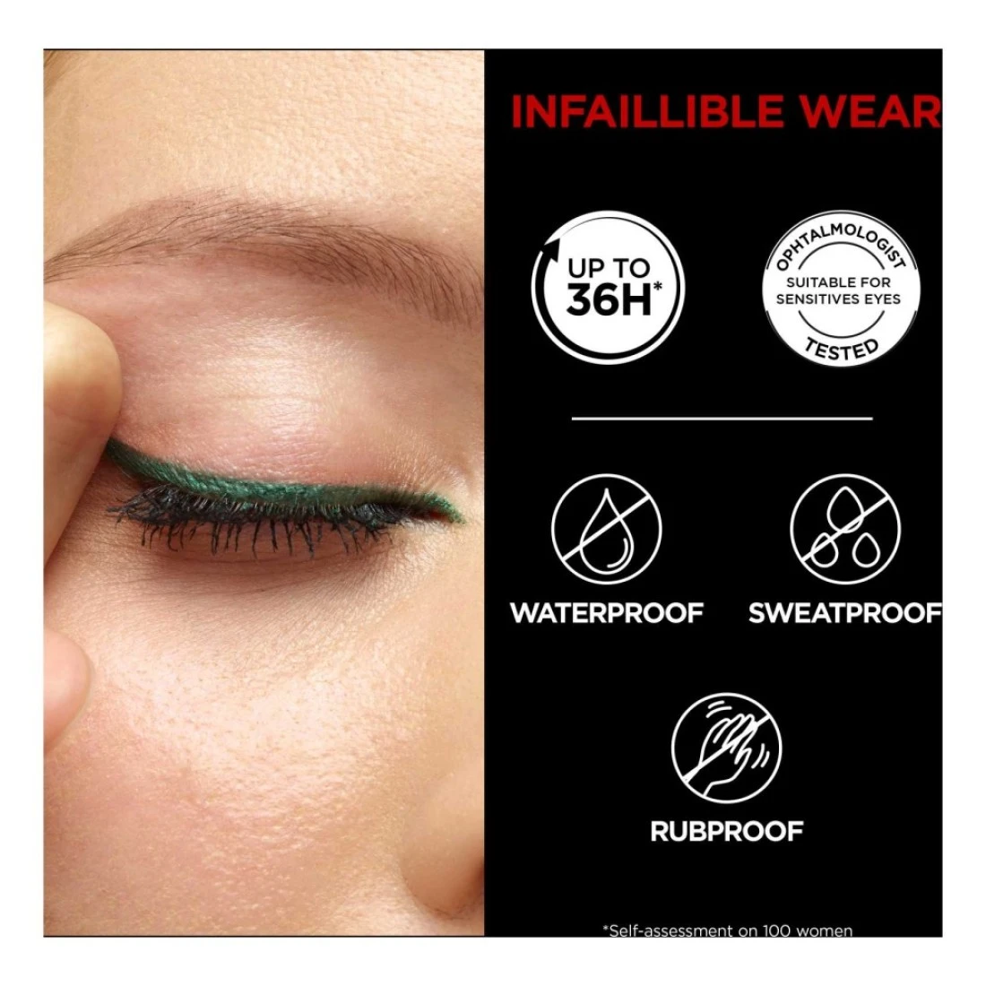 لوريال باريس إنفالبل غريب جل أوتوماتيك محدد عيون بتركيبة جل يدوم حتى 36 ساعة - أسود مكثف