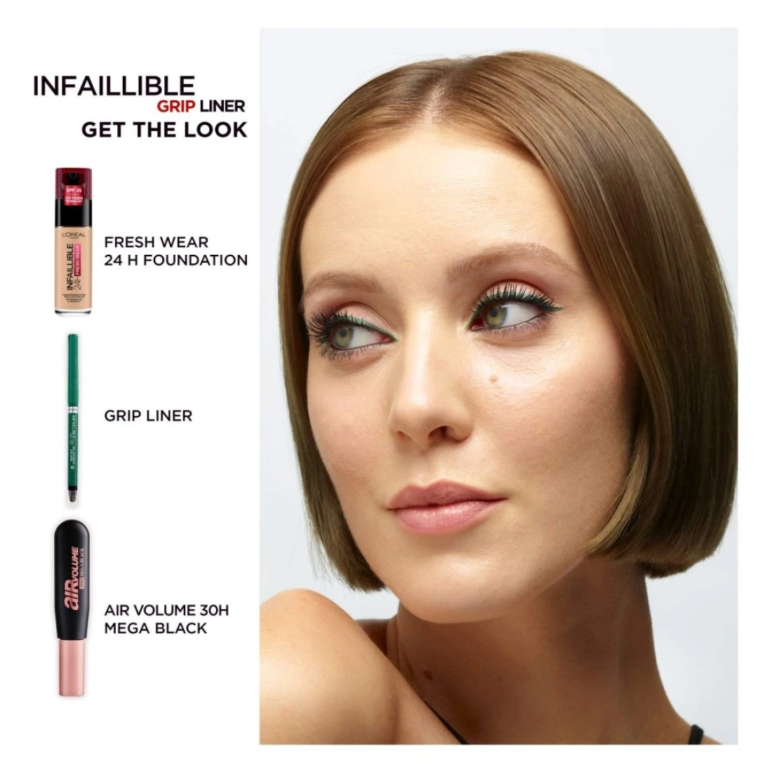 لوريال باريس إنفالبل غريب جل أوتوماتيك محدد عيون بتركيبة جل يدوم حتى 36 ساعة - أسود مكثف