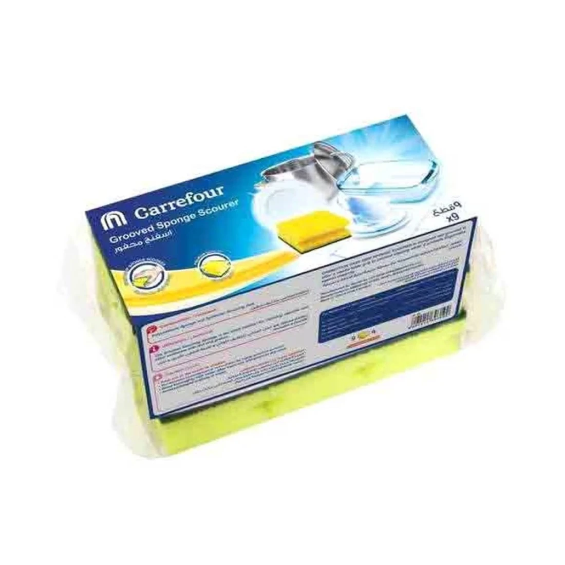 Carrefour Grooved Sponge Scourer 12 PCS