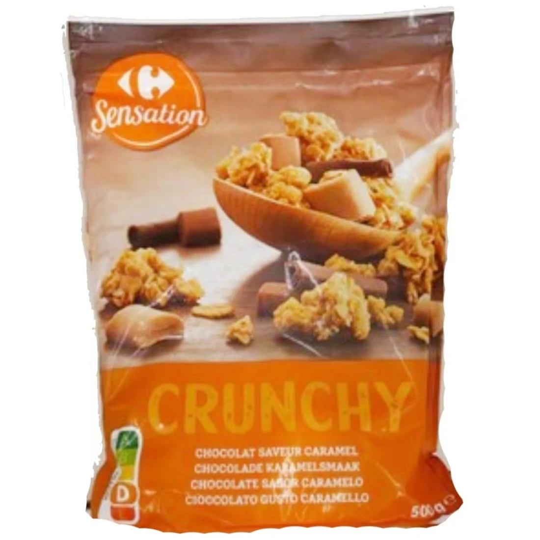 كارفور حبوب إفطارمقرمشة بالكراميل والشوكولاتة 500 غرام