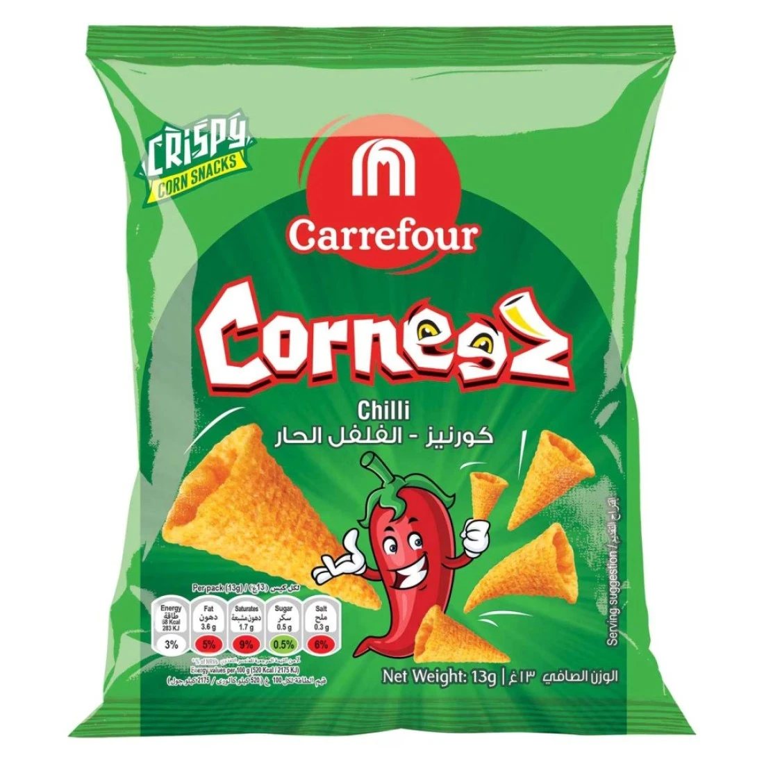 كارفور كورنيز وجبات خفيفة من الذرة المقرمشة بنكهة الفلفل الحار 13غرام