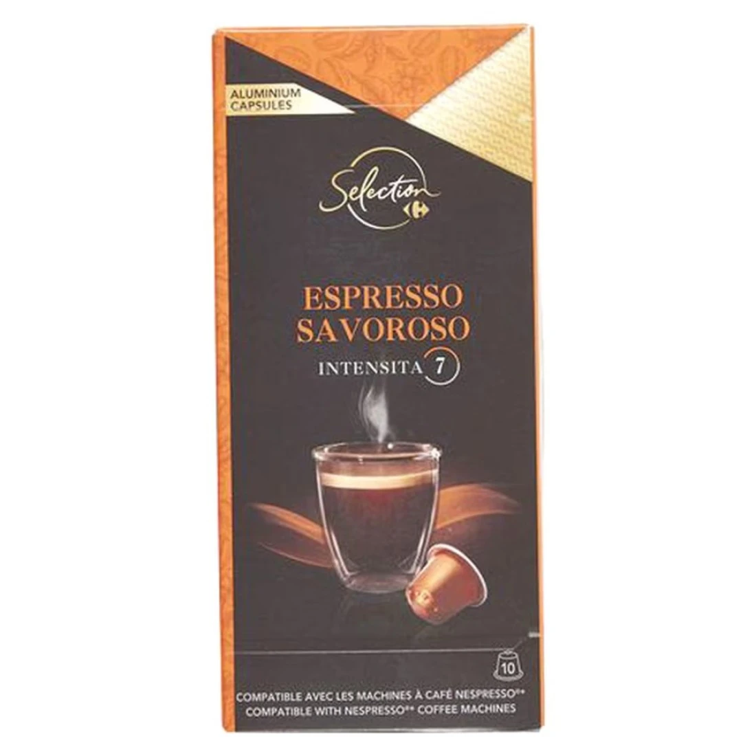 Carrefour Selection Espresso Savoroso Intensity 7 Coffee 10 Capsules