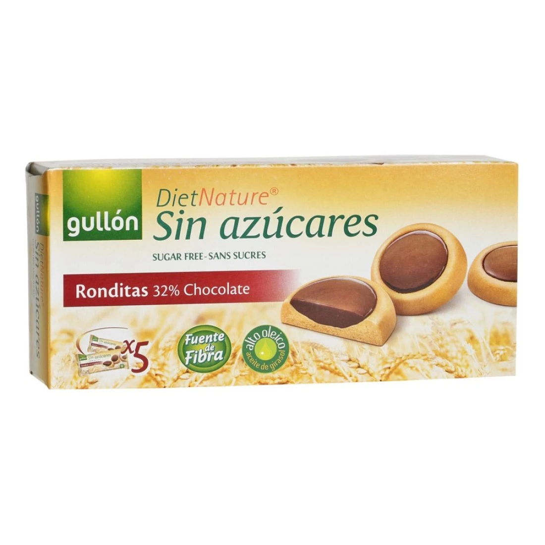 Gullon Diet Nature Sugar Free Ronditas Chocolate Cookies, 186g