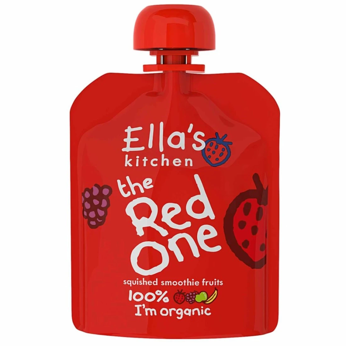 Ella&#39;s Kitchen The Red One Organic Squished Smoothie Fruits 6+ Months Baby Food, Gluten &amp; Dairy Free 90g Pack of 4