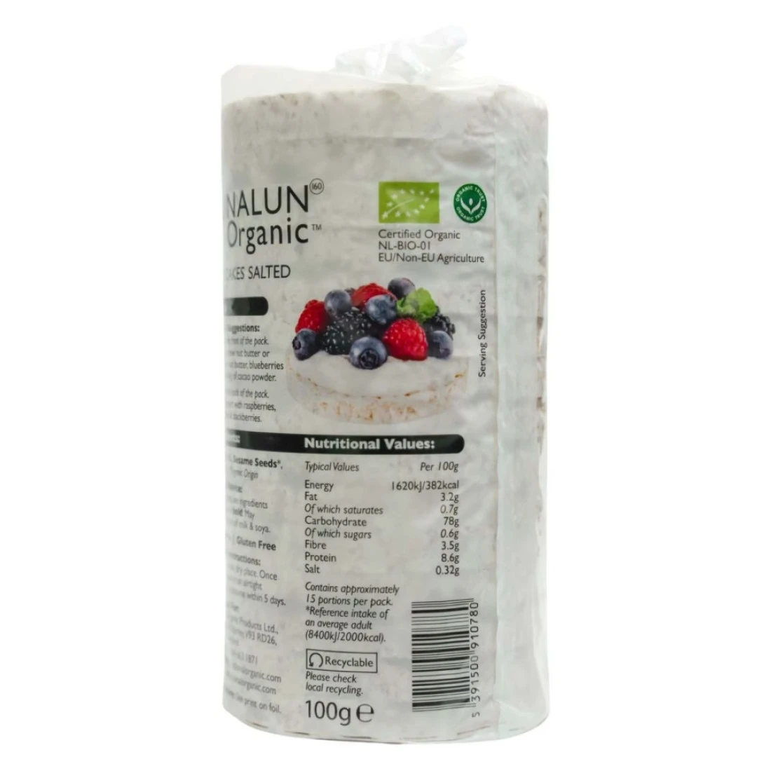 Bunalun Organic Rice Cakes Salted 100g