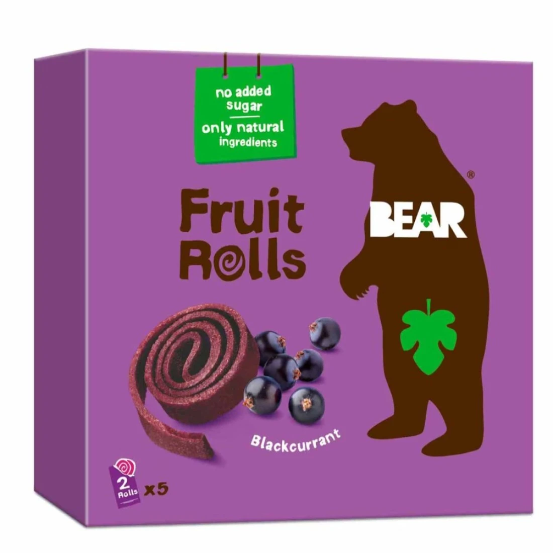 Bear No Added Sugar Blackcurrant Flavour Fruit Roll, 20g Pack of 5
