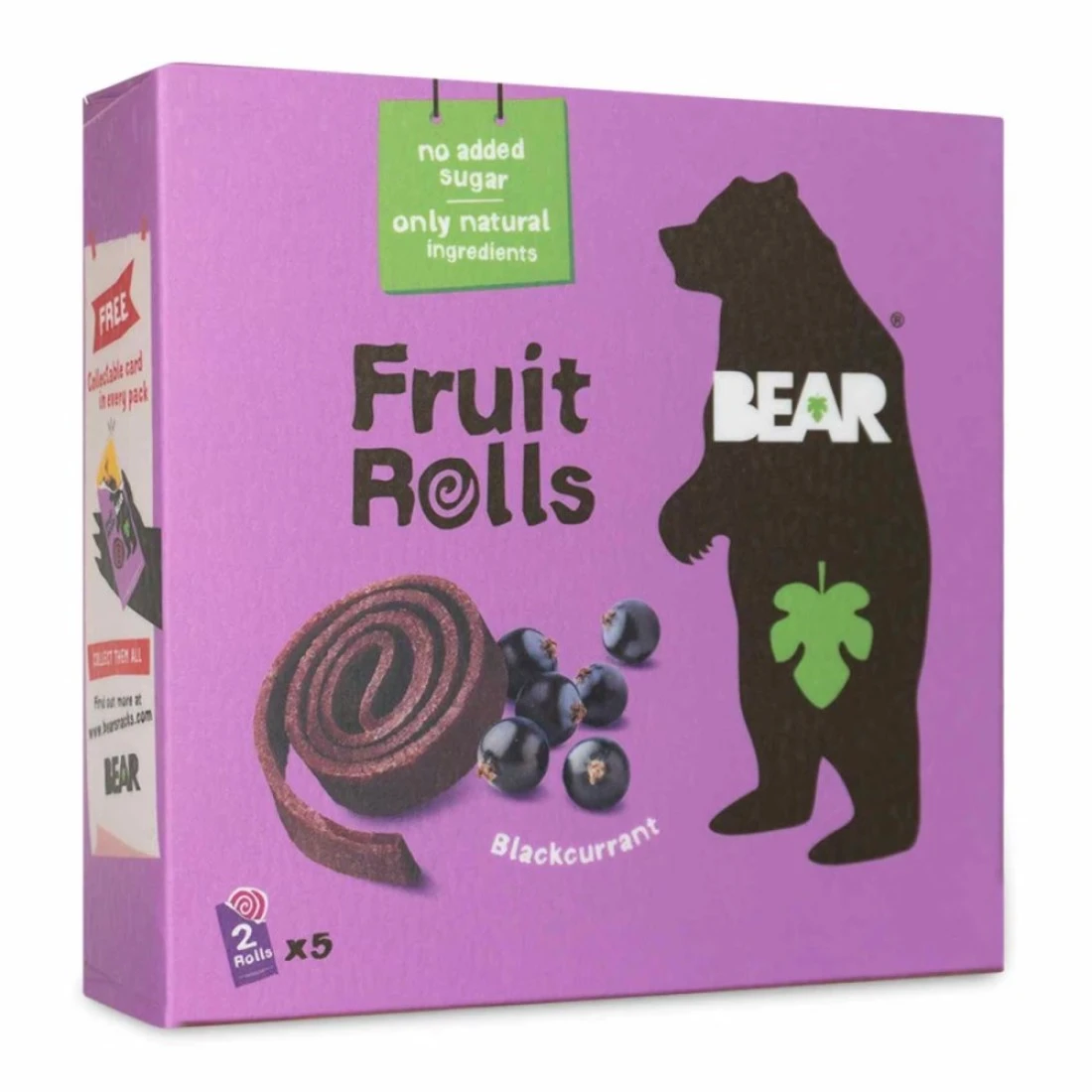Bear No Added Sugar Blackcurrant Flavour Fruit Roll, 20g Pack of 5