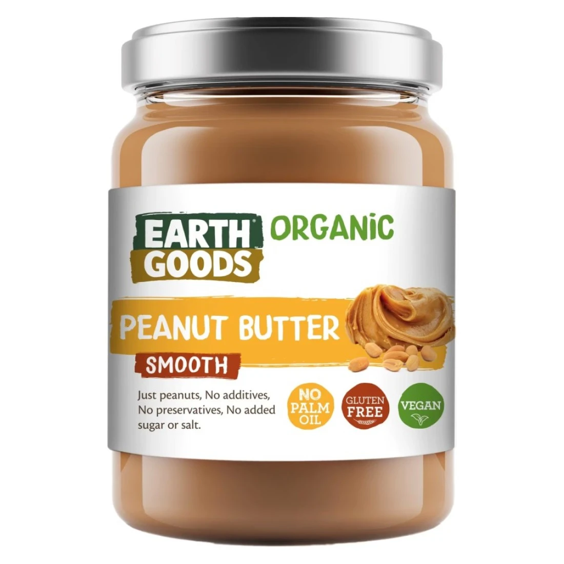 Earth Goods Organic Smooth Peanut Butter, 400g