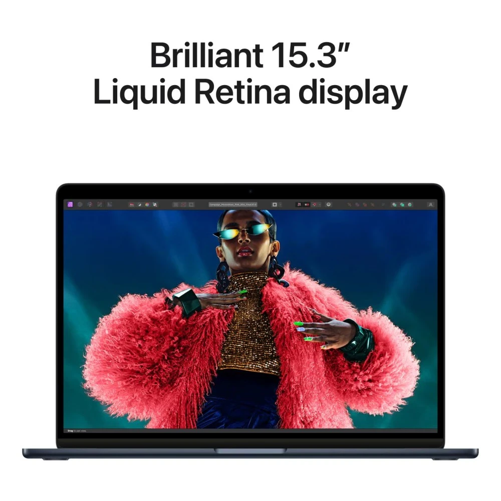 ابل ماك بوك إير 15 بوصة، 8 جيجابايت رام، 512 جيجابايت SSD، سماء الليل (شريحة M3، وحدة معالجة مركزية 8 أنوية ووحدة معالجة رسومات 10 أنوية، لوحة مفاتيح إنجليزية، MRYV3ZS/A)