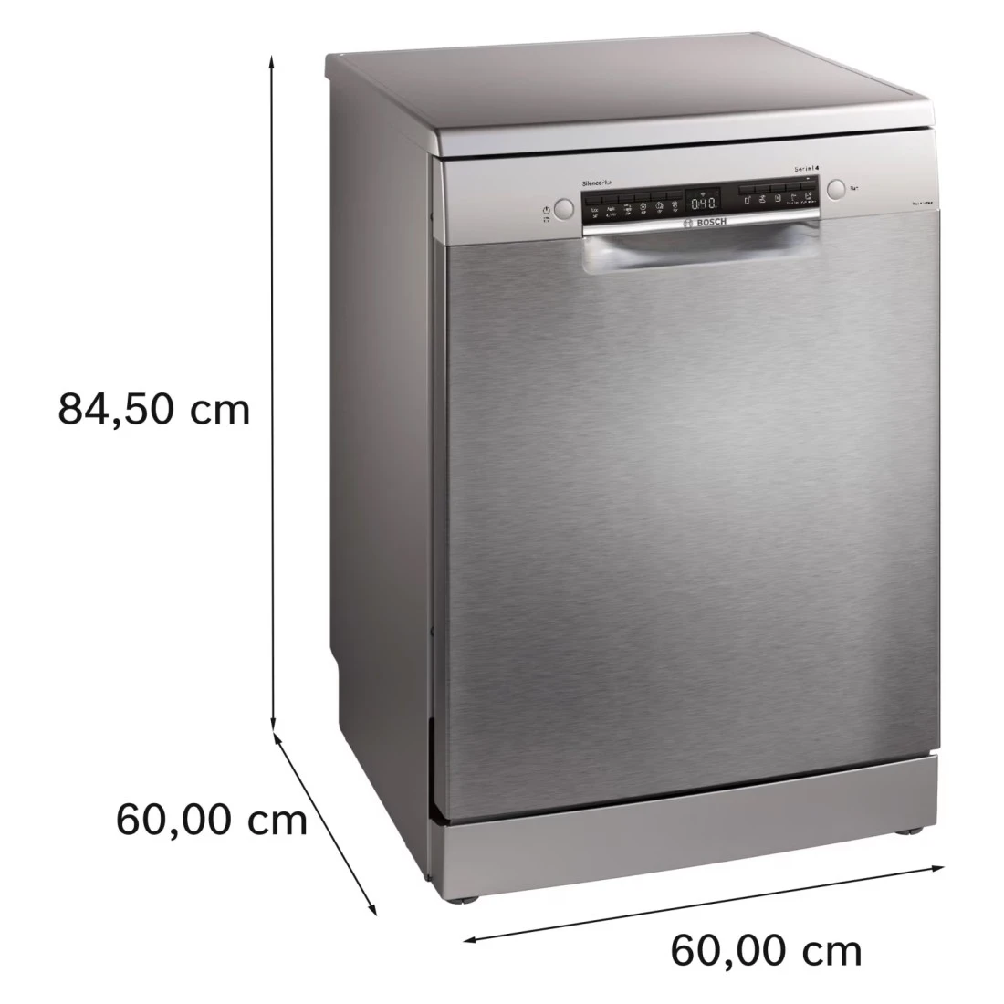 بوش غسالة الأطباق المستقلة من سلسلة 4 SMS4ECI26M من الفولاذ المصقول مقاس 60 سم و14 مكانًا