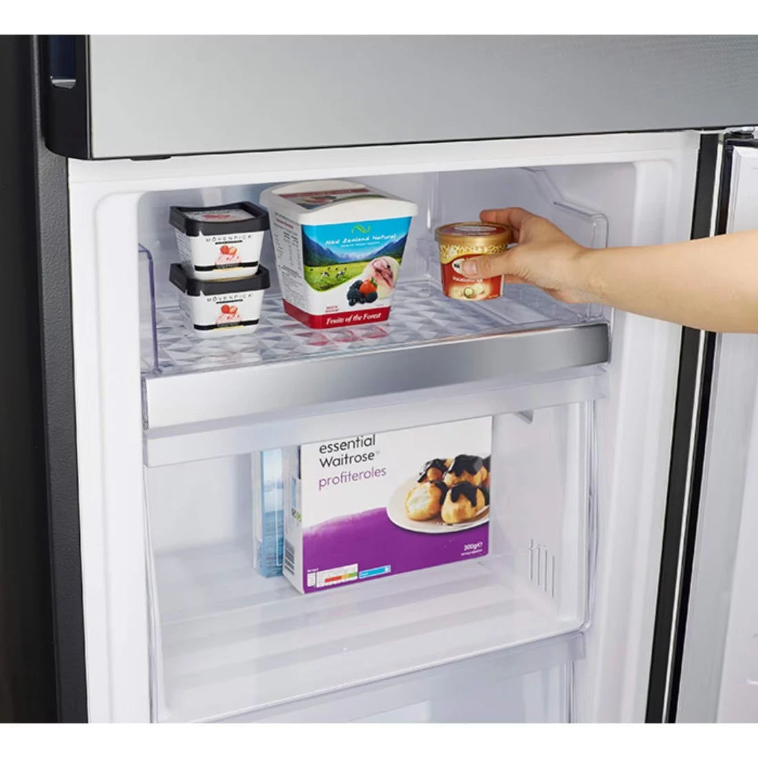 هيتاشي ثلاجة بفريزر سفلي سعة صافية 320 لتر RBG410PUK6GBK - أسود زجاجي