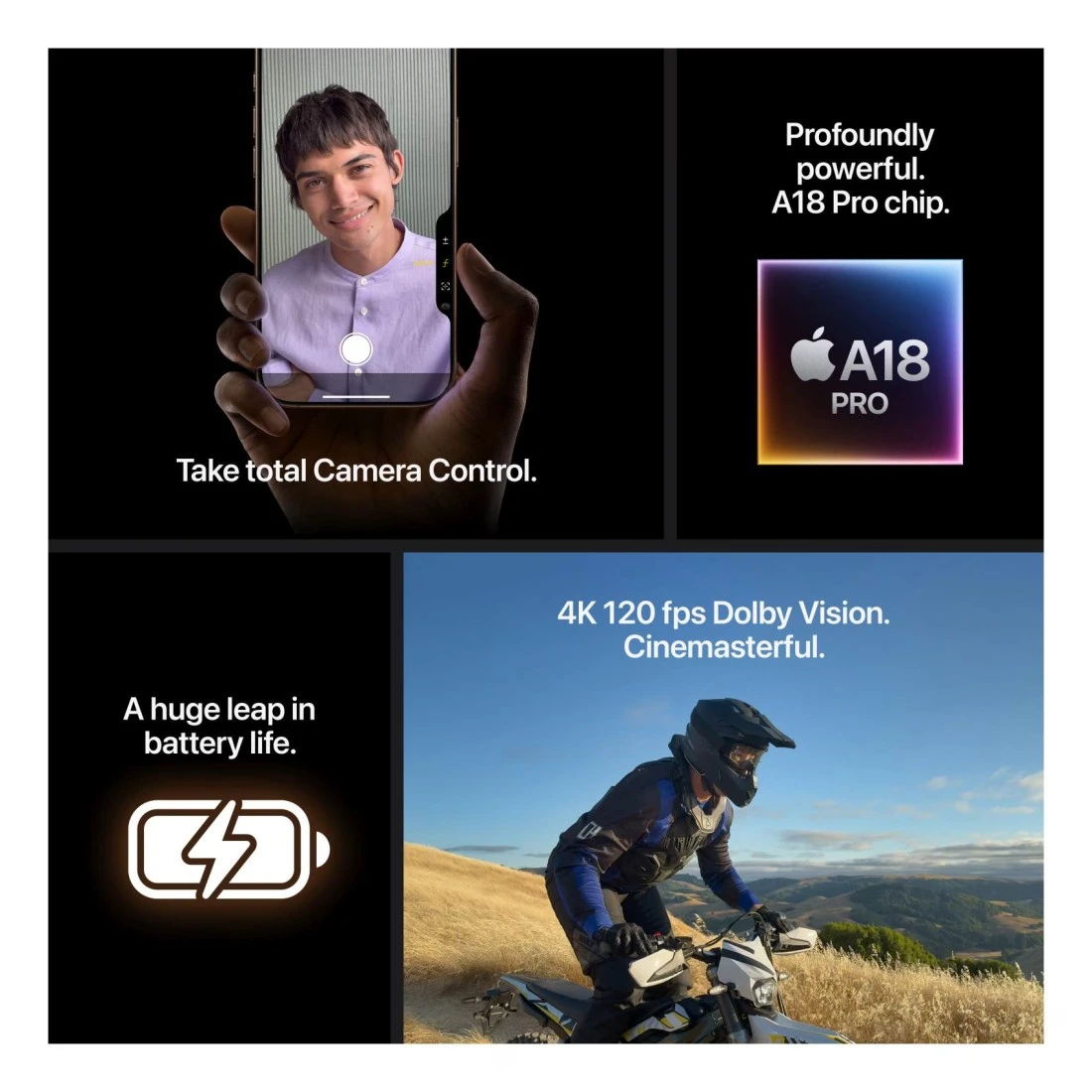 أبل آيفون 16 برو هاتف ذكي بمساحة ذاكرة 512 غيغابايت يدعم إتصال 5G - تيتانيوم أسود