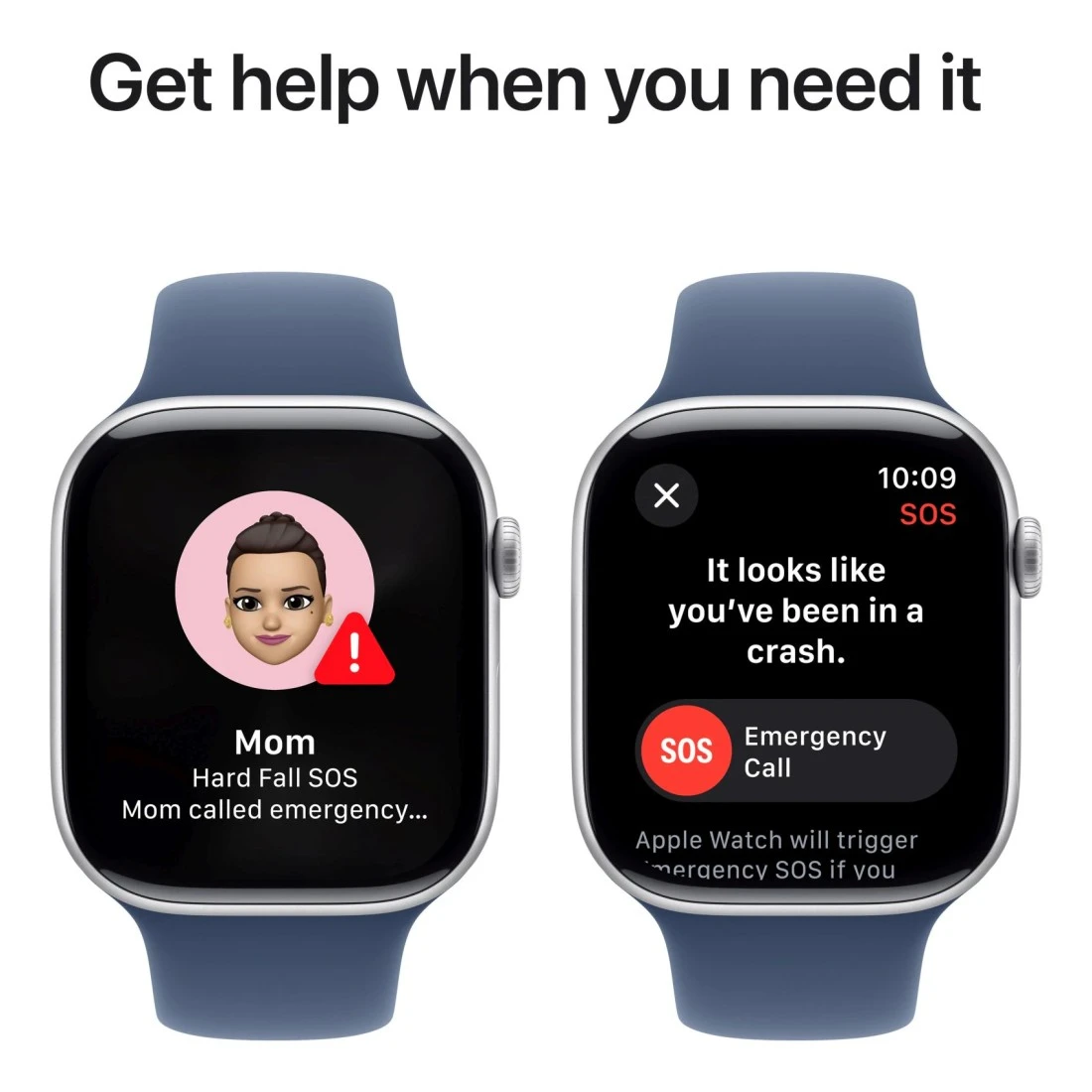 ساعة ابل سيريس 10 جي بي اس 42 ملم هيكل من الألومنيوم الفضي مع حزام رياضي من قماش أزرق - متوسطة / كبيرة