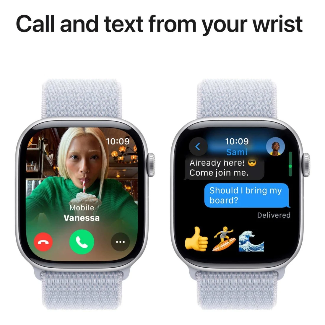 Apple Watch Series 10 GPS 42mm Silver Aluminum Case With Blue Cloud Sport Loop