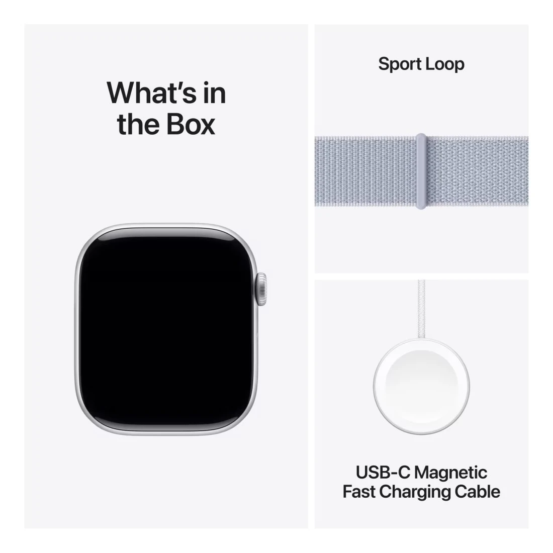 Apple Watch Series 10 GPS 42mm Silver Aluminum Case With Blue Cloud Sport Loop