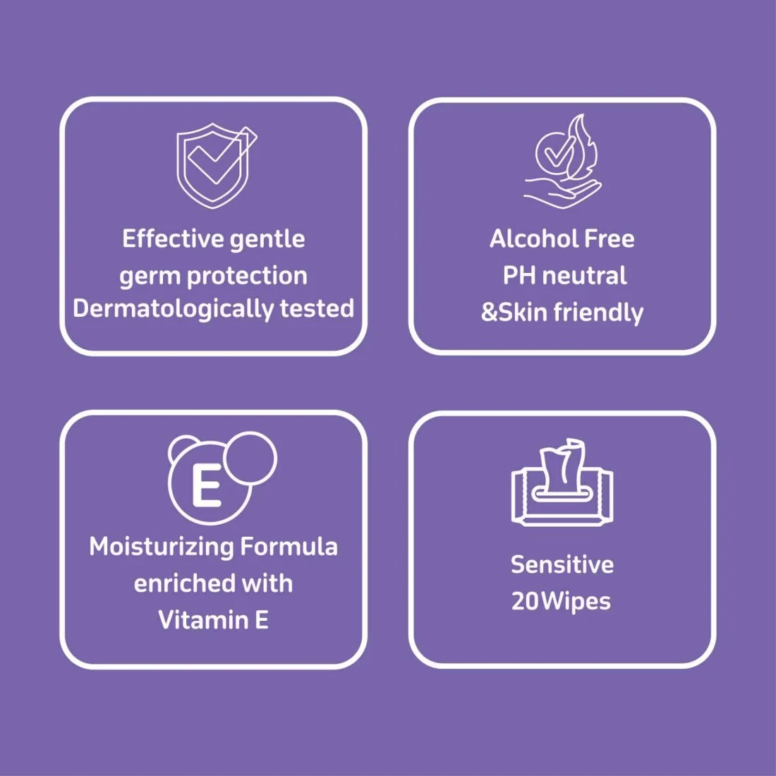 كارفور مناديل مبللة للعناية بالبشرة الحساسة مضادة للبكتيريا 20 منديل - أبيض