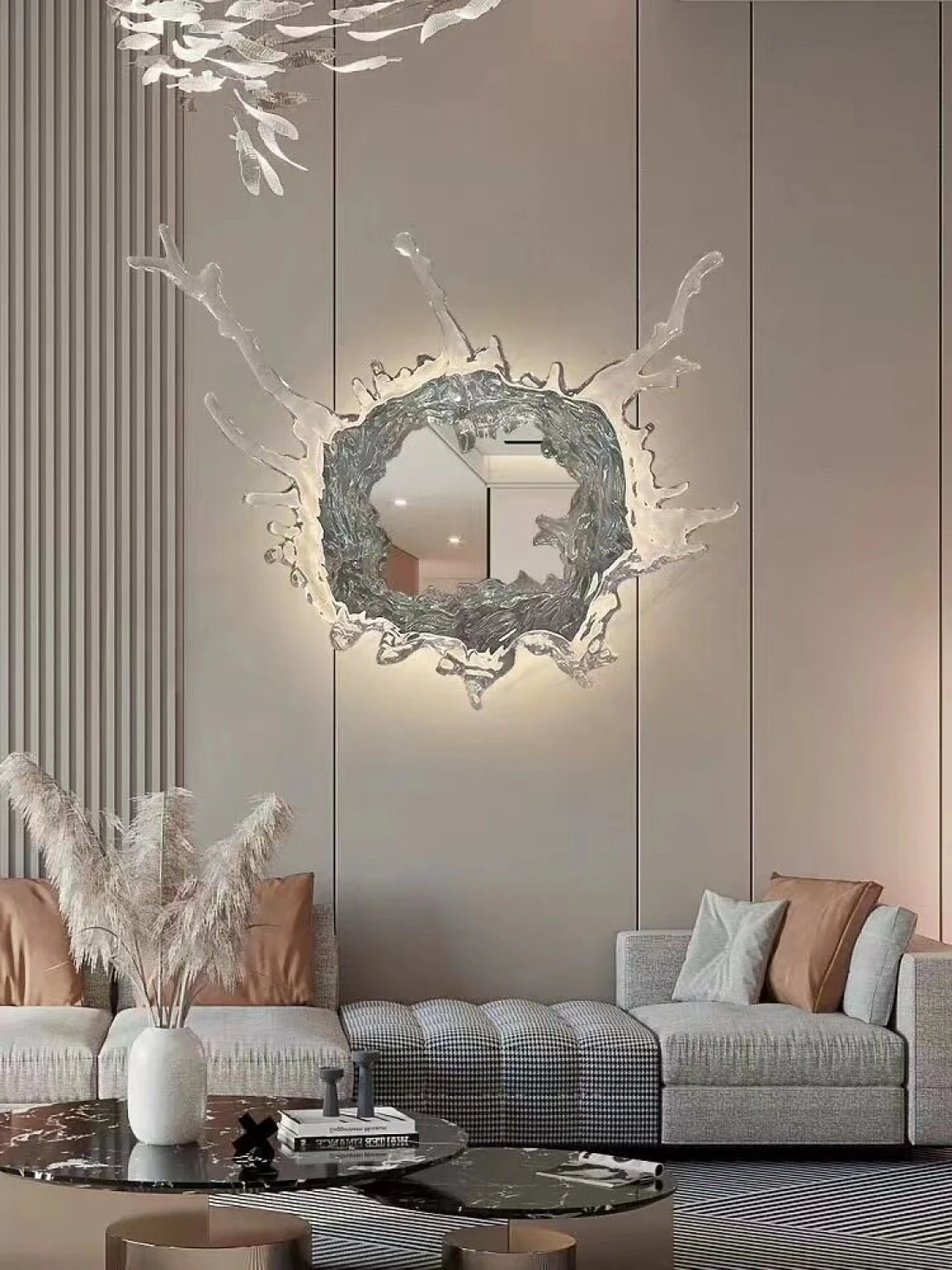 MAAC Home Crocus - Artistic Ice Mirror Wall Lamp - S Modern Decorative Stylish Elegant Wall Light Fixture Glamorous Sconce Fixture for Living Room, Bedroom, or Dining Area