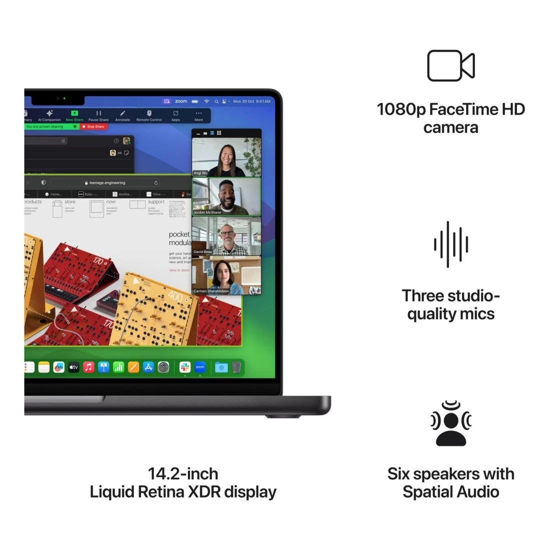 ابل ماك بوك برو 14 انش، 18 جيجابايت رام، 512 جيجابايت اس اس دي، اسود (شريحة ابل ام 3 برو، وحدة معالجة مركزية 11 نواة ووحدة معالجة رسومية 14 نواة، لوحة مفاتيح انجليزية/عربية، MRX33AB/A)