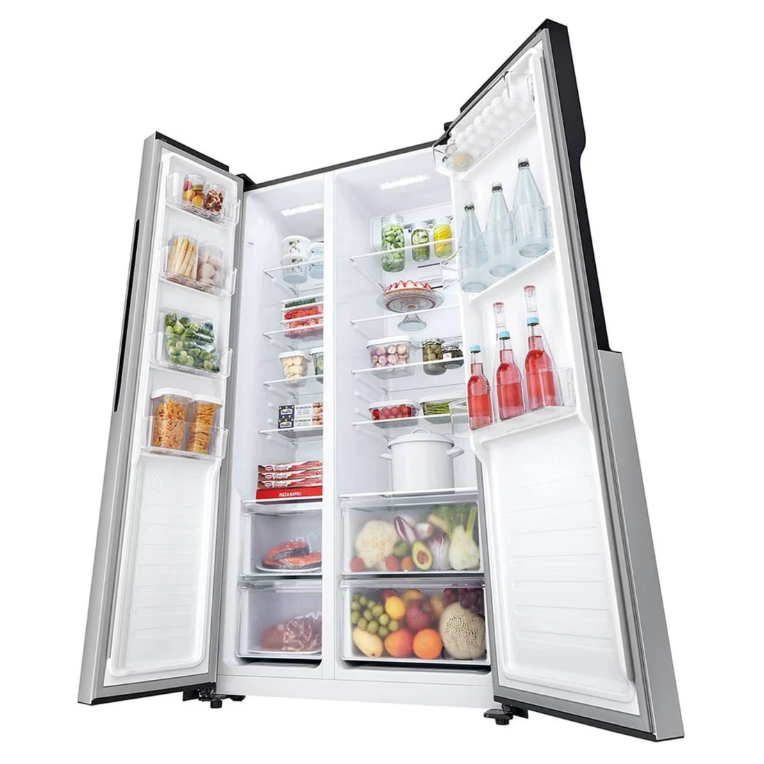 إل جي ثلاجة ببابين متجاورين GRFB587PQAM سعة 509 لتر -فضية-