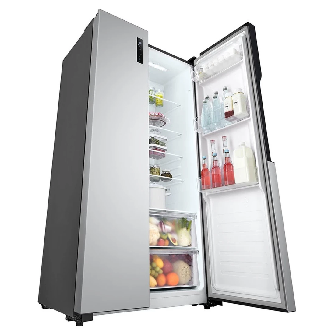 إل جي ثلاجة ببابين متجاورين GRFB587PQAM سعة 509 لتر -فضية-