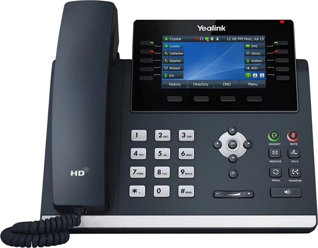 Yealink T46U IP Phone, 16 VoIP Accounts, 4.3-Inch Color Display, Dual USB 2.0, Dual-Port Gigabit Ethernet, 802.3af PoE, Power Adapter Not Included (SIP-T46U)