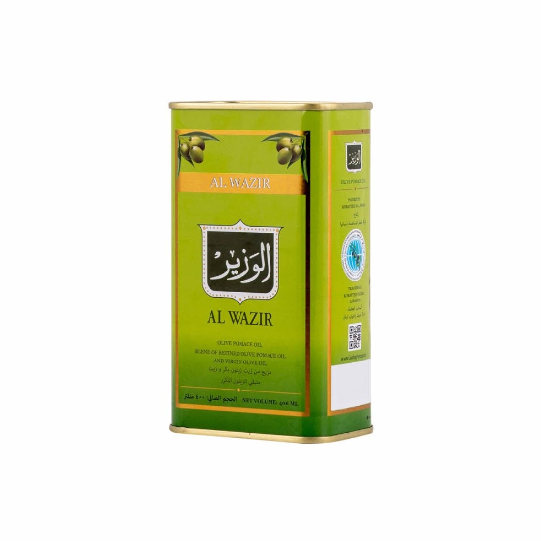 زيت عَجْم الزيتون الوزير – عبوة معدنية 400 مل
