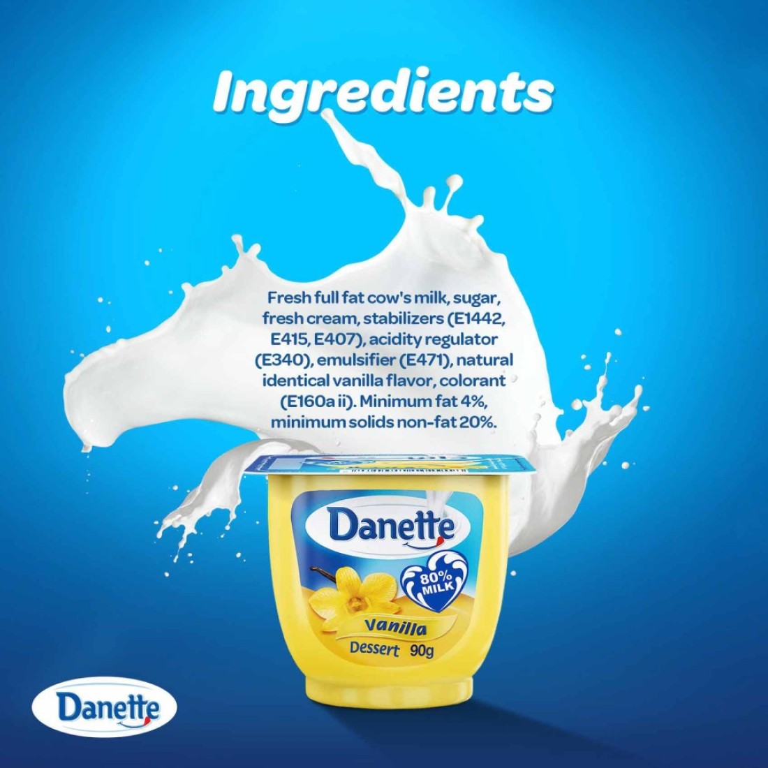 Danette Vanilla Dessert 90g Pack of 4