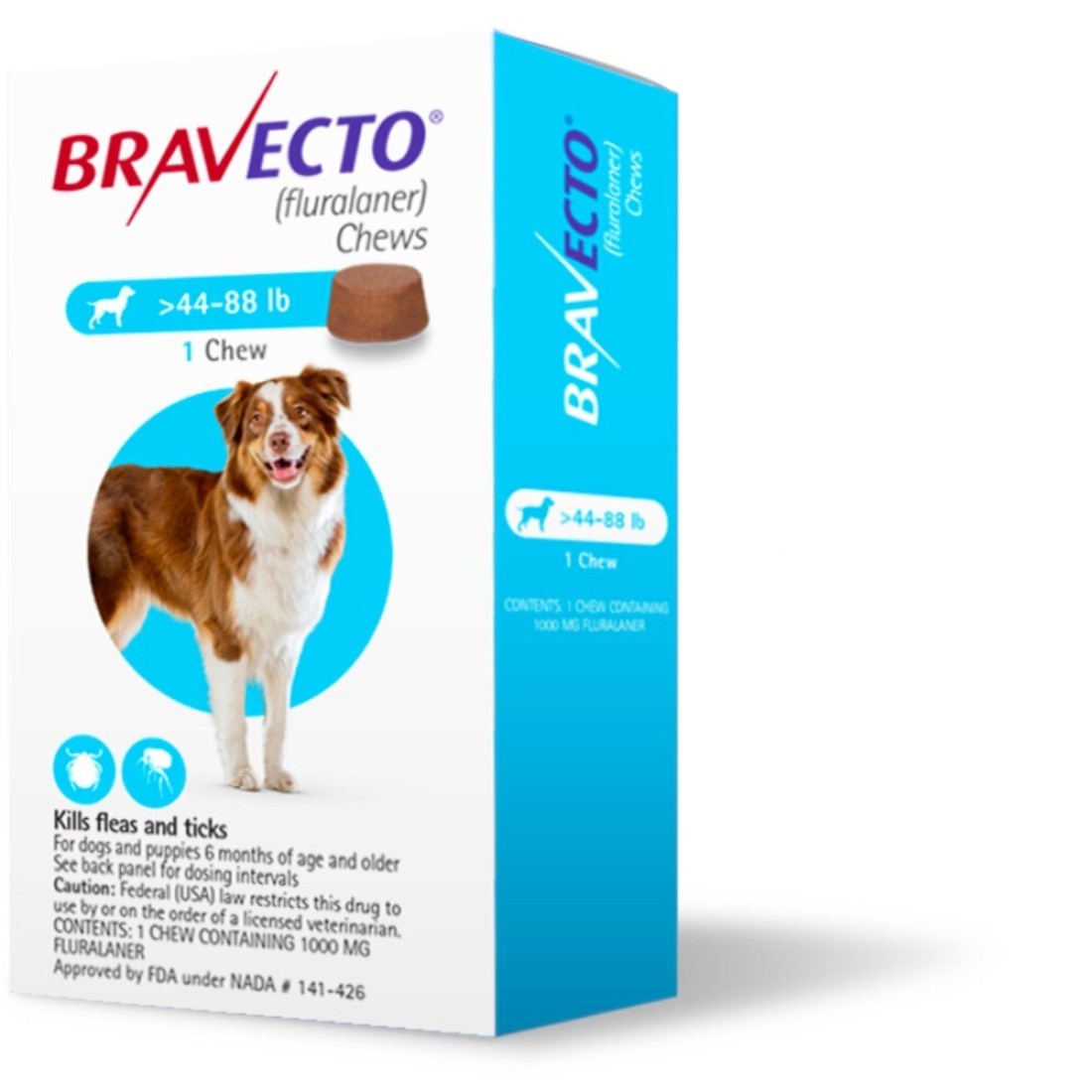 BRAVECTO Tick and Flea Chewable Tablet for dogs Pet Health Supplements 20-40 KG