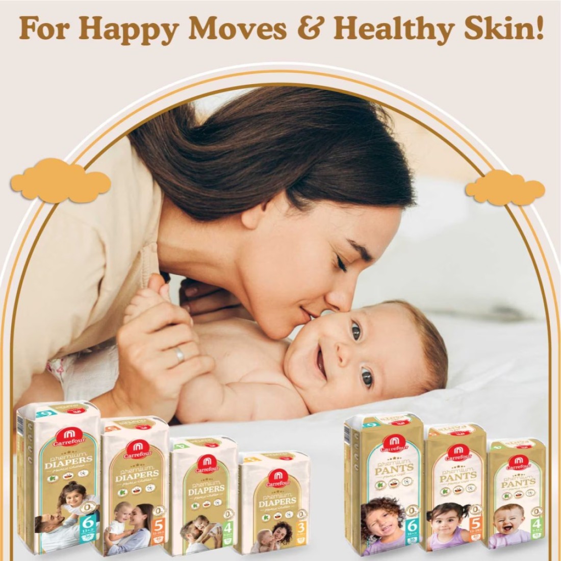 Carrefour Premium Diapers Size 3 6-10kg 62 Diapers