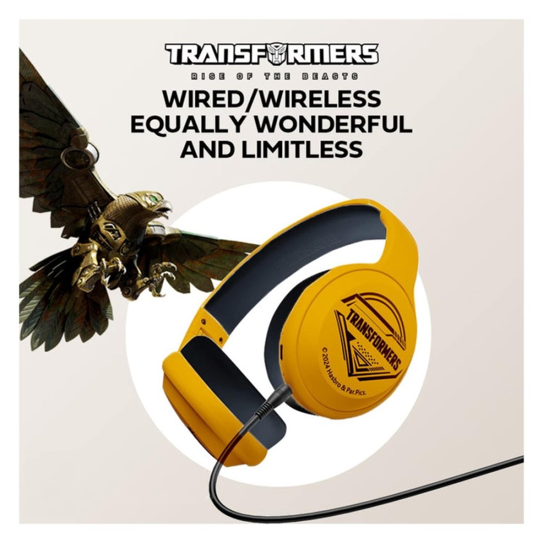 Transformers Bumble Bee Truly Wireless Bluetooth Over-Ear Headset TFG06, Yellow