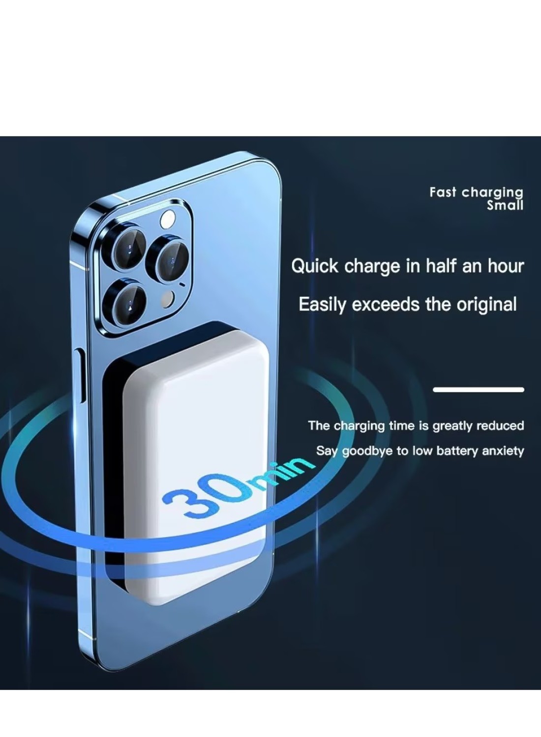 Radiotronics Mag-Safe Battery Pack, Magnetic Wireless Power Bank 10000mAh, Fast Portable Charging Light-ning Compatible with Mag-Safe (for iPhone 12,13,14,15)