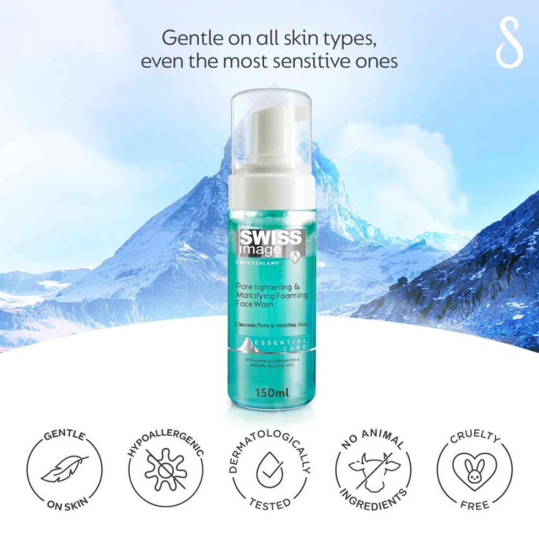 Swiss Image Essential Care Pore Tightening And Mattifying Foaming Face Wash Clear 150ml