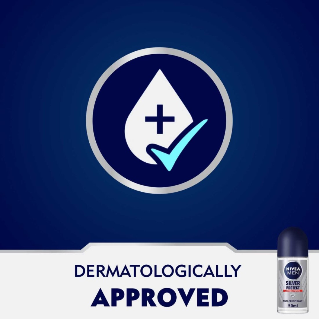 NIVEA MEN Antiperspirant Roll-on for Men Silver Protect Antibacterial Protection 50ml