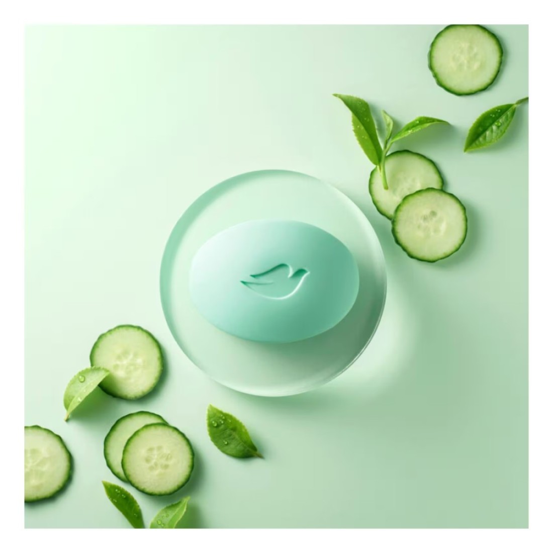 Dove Cool Moisture Moisturising Beauty Cream Soap Bar Cucumber &amp; Green Tea Scent With &frac14; Moisturising Cream 160g