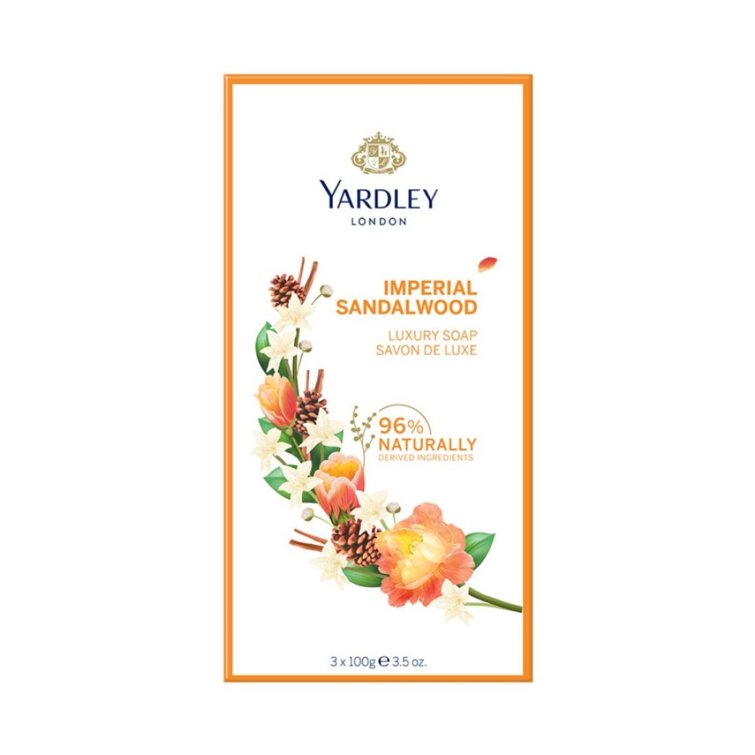 Yardley Sandalwood Luxury Soap Yellow 100g Pack of 3