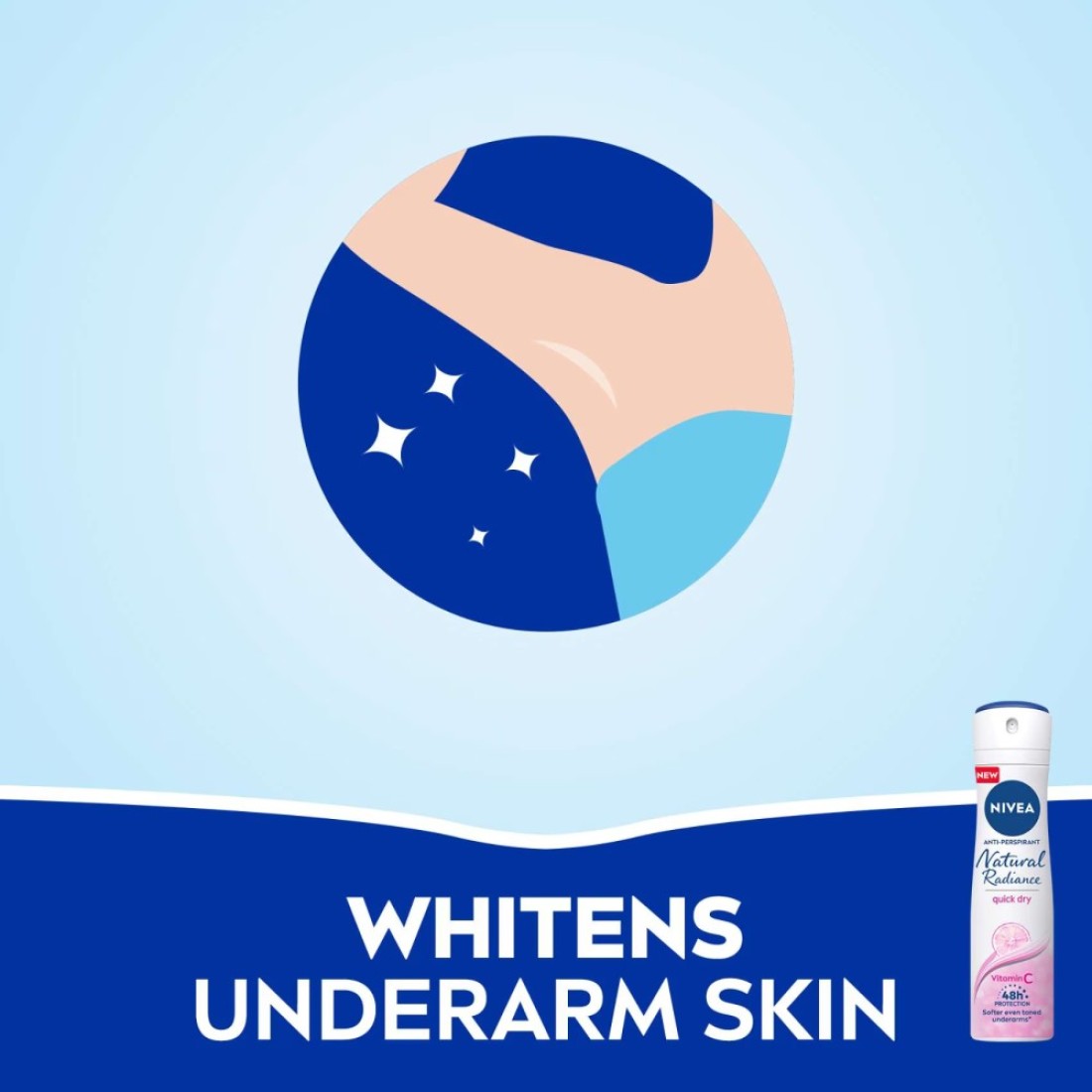 NIVEA Antiperspirant for Women Natural Radiance Spray 150ml Pack of 3