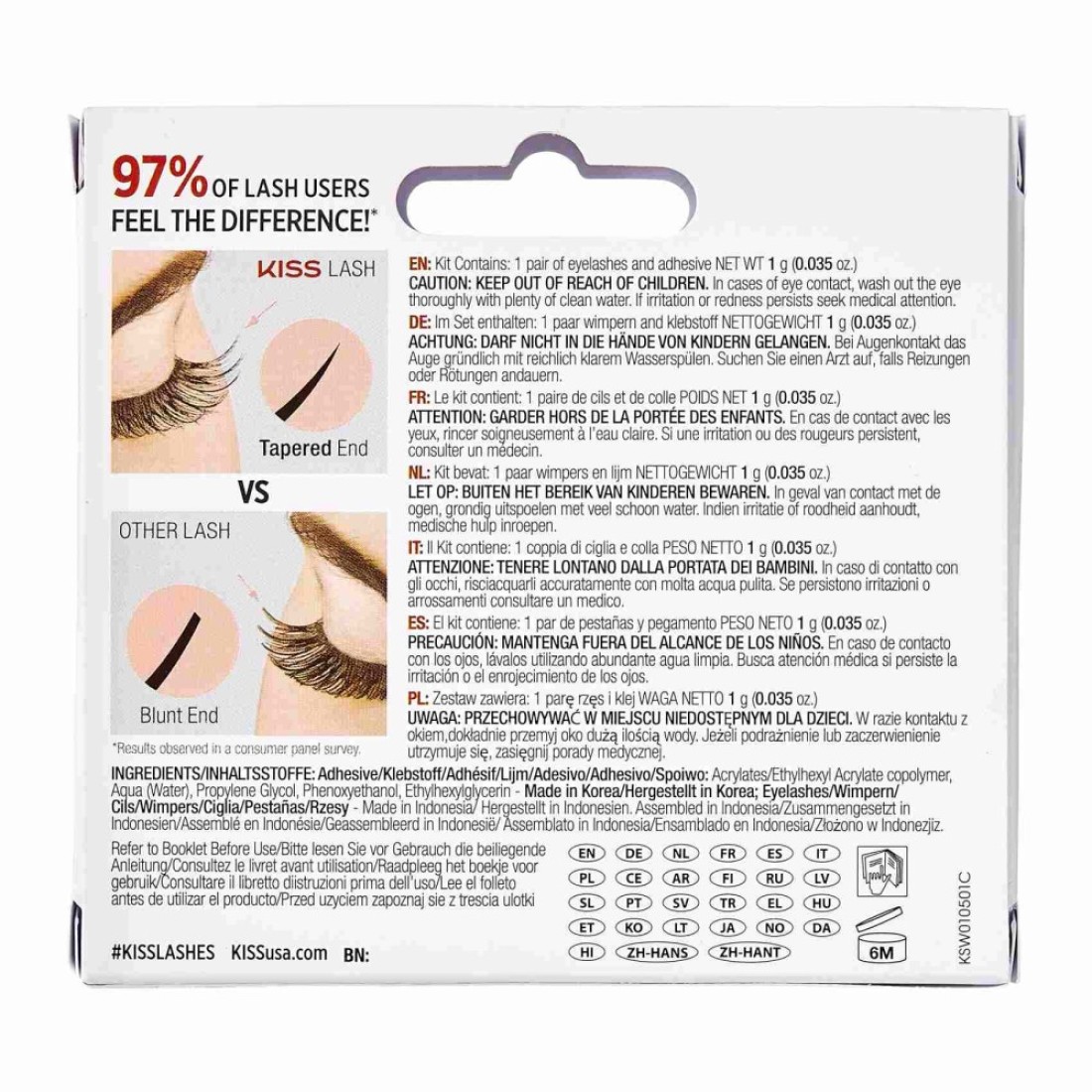 Kiss So Wispy Tapered False Eyelashes KSW01C Black