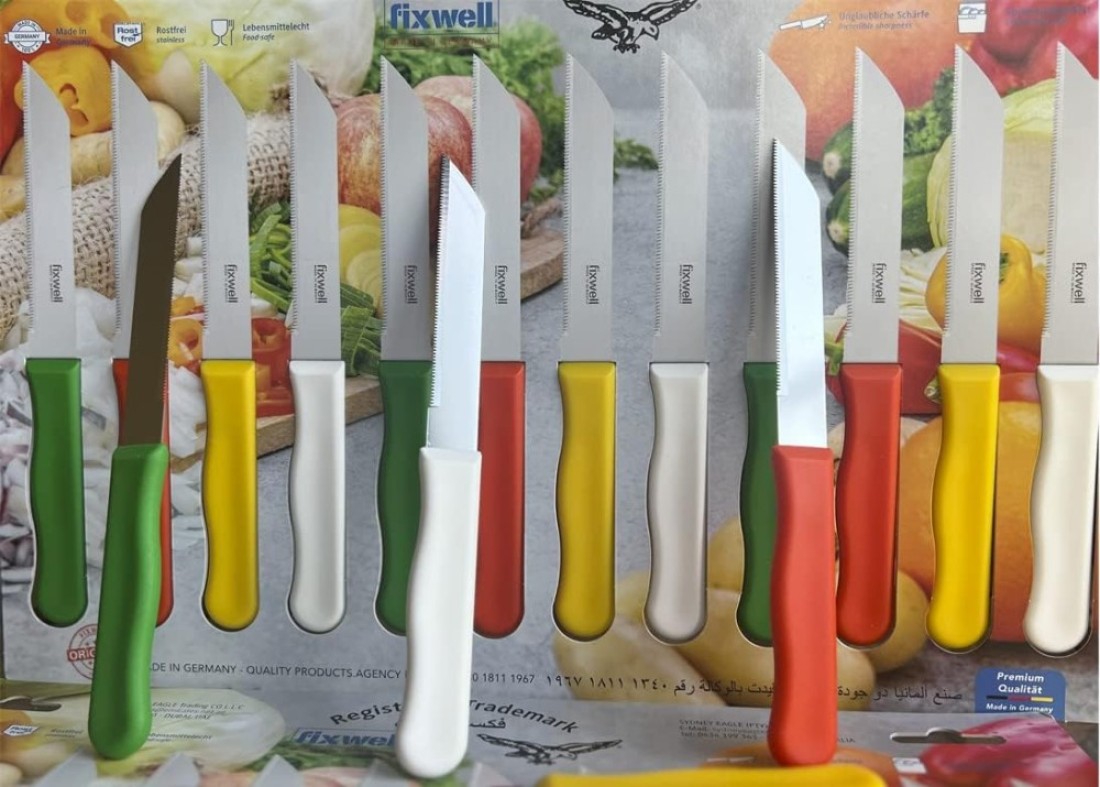 Fitto 12-Piece Knife Set &ndash; Premium Stainless Steel Kitchen Knives with Ergonomic Handles, Full Tang Construction, and Multi-Function Blade Set for Versatile Cooking